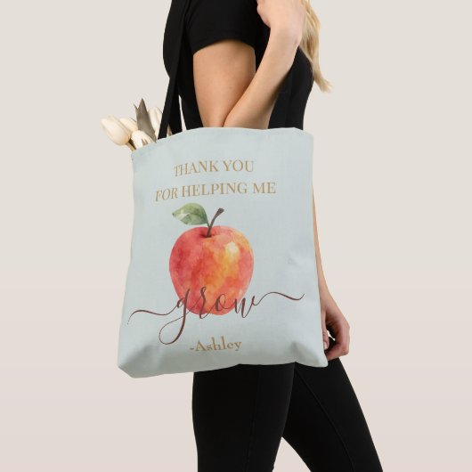 Watercolor Apple Teacher - Danke, Geschenk Tasche (Von Nahem)