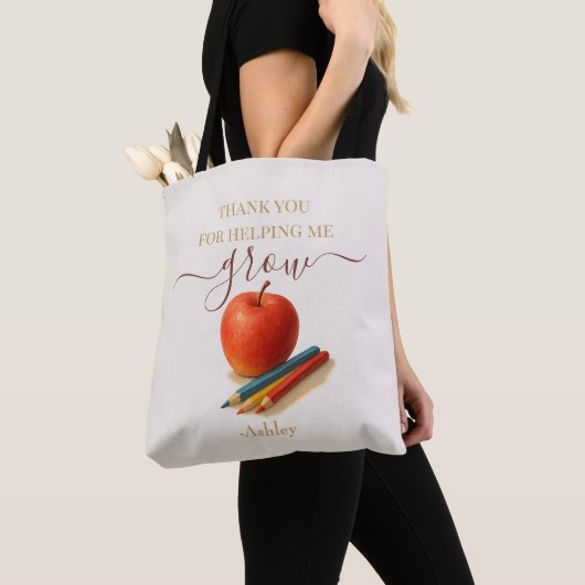 Watercolor Apple Teacher - Danke, Geschenk Tasche (Von Nahem)