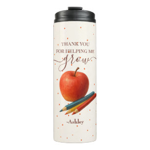 Watercolor Apple Teacher - Danke, Geschenk Thermosbecher