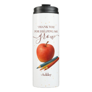 Watercolor Apple Teacher - Danke, Geschenk Thermosbecher