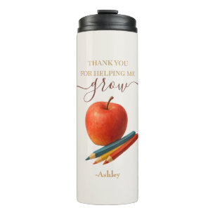 Watercolor Apple Teacher - Danke, Geschenk Thermosbecher
