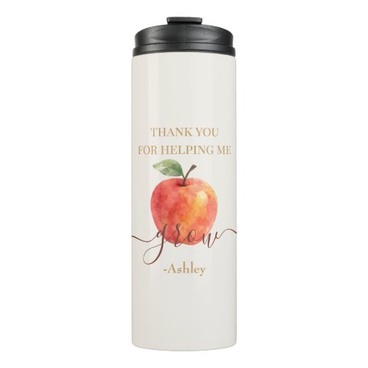 Watercolor Apple Teacher - Danke, Geschenk Thermosbecher (Vorderseite)