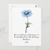 WATERCOLOR APRIL DAISY BIRTH FLOWER POSTCARD POSTKARTE (Vorne/Hinten)