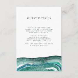 Watercolor Aquamarin Geode Wedding Guest Informati Begleitkarte