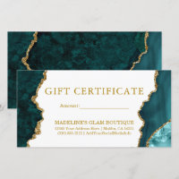 Watercolor Aquamarin Marbour Gold Geschenkgutschei