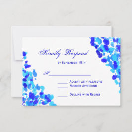 Watercolor Aquamarin Royal Blue Wedding RSVP Cards