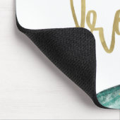 Watercolor aquamarin und Imitat-GoldGeode | Traum Mousepad (Ecke)