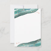 Watercolor aquamarin und Rosen-Gold Geode Dankeskarte (Rückseite)