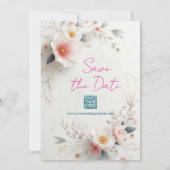 Watercolor Aquarell Floral Script Save The Date (Rückseite)