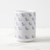 Watercolor Arctic Fox Weihnachtsmuster Monogram Kaffeetasse (Mittel)