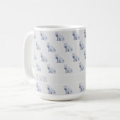 Watercolor Arctic Fox Weihnachtsmuster Monogram Kaffeetasse (Vorderseite Links)