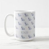 Watercolor Arctic Fox Weihnachtsmuster Monogram Kaffeetasse (Links)