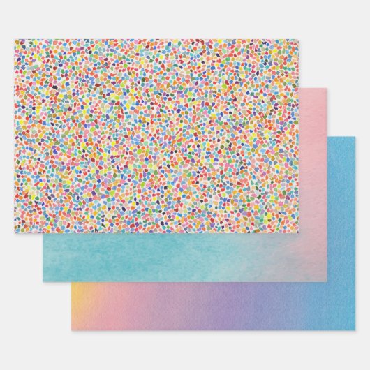 Watercolor Art Artist Background Wrapping Collage Geschenkpapier Set (Set)
