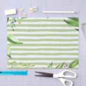 Watercolor Art Bold Green Strips Blumendesign Seidenpapier (Handwerk)