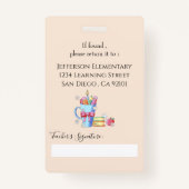 Watercolor Art Supplier Books Teacher ID Abzeichen Ausweis (Rückseite)