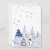 Watercolor Artic Baby seine kalte Außendusche Einladung (Rückseite)