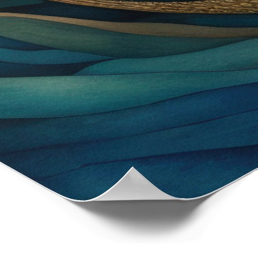 Watercolor Asiatische Meerjungfrau Poster (Ecke)