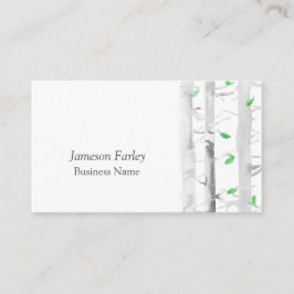 Watercolor Aspen Birch Trees Visitenkarte