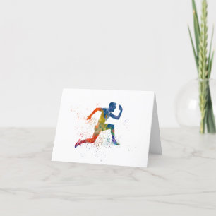 Watercolor Athlet Läufer Dankeskarte