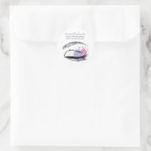 Watercolor-Augenlider Lash-Verlängerungssymbol Runder Aufkleber (Tasche)