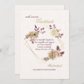 Watercolor-Ausdruck-Beileid danken Ihnen zu Dankeskarte (Vorne/Hinten)