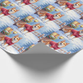 Watercolor Australian Cattle Dog Rustic Garland Geschenkpapier (Ecke)