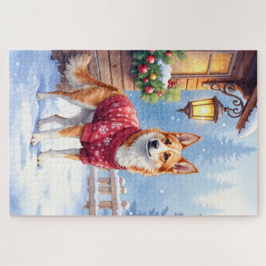 Watercolor Australian Cattle Dog Rustic Garland Puzzle (Horizontal)