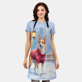 Watercolor Australian Cattle Dog Rustic Garland Schürze (Getragen)