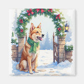 Watercolor Australian Kelpie Countryside Gate Magnet (Vorne)