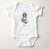 Watercolor Australian Shepherd Baby Bodysuit Baby Strampler (Vorderseite)