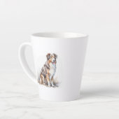 Watercolor Australian Shepherd Milchtasse (Linke Ecke)