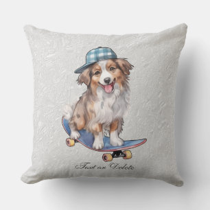Watercolor Australian Shepherd Throw Kissen