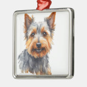 WATERCOLOR AUSTRALIAN SHEPHERHERDOG ORNAMENT AUS METALL (Links)