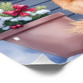 Watercolor Australian Silky Terrier Snowy Doorstep Poster (Ecke)