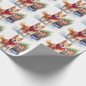 Watercolor Australian Stumpy Tail Cattle Dog Geschenkpapier (Ecke)