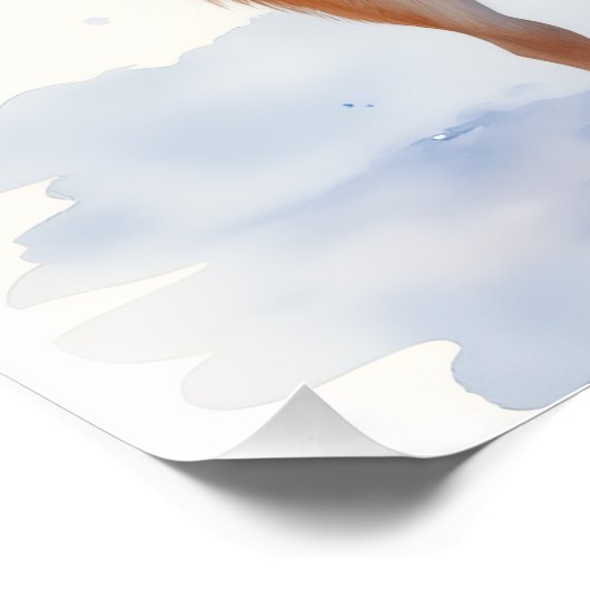 Watercolor Australian Stumpy Tail Cattle Dog Poster (Ecke)