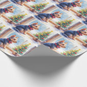 Watercolor Australian Terrier Tabletop Christmas Geschenkpapier (Ecke)