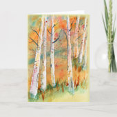 Watercolor Autumn Aspen Trees Blank Karte (Vorderseite)