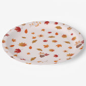 Watercolor Autumn Blooms Fall Botanical Pattern Pappteller (Schrägansicht)