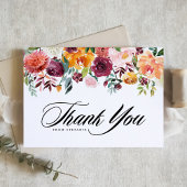 Watercolor Autumn Blooms Graduation Party Dankeskarte