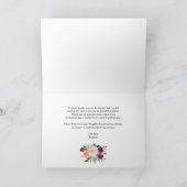 Watercolor Autumn Blooms Graduation Party Dankeskarte (Innenseite)