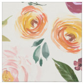 Watercolor Autumn Blooms Pattern Fabric Stoff (Nahaufnahme)
