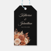 Watercolor Autumn Elegance Wedding Danke Geschenkanhänger (Rückseite)