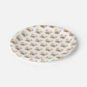 Watercolor Autumn Elegant Fall Butterfly Pattern  Pappteller (Schrägansicht)