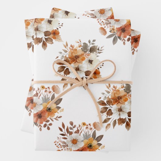 Watercolor Autumn Floral Geschenkpapier Wrapping P (Beispiel)