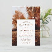 Watercolor Autumn Landscape Fall Wedding Einladung (Stehend Vorderseite)