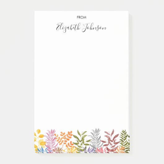 Watercolor Autumn Leaf Post-it Klebezettel (Vorderseite)