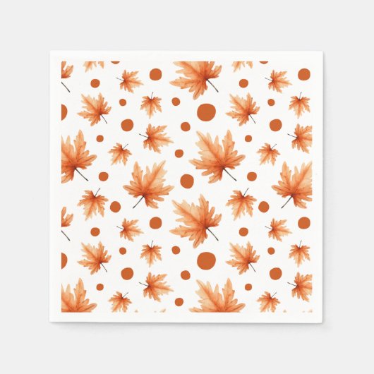 Watercolor Autumn Leaves Fall Foliage Thanksgiving Serviette (Vorderseite)