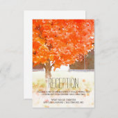 Watercolor Autumn Leaves | Hochzeit im Herbst Empf Begleitkarte (Vorne/Hinten)