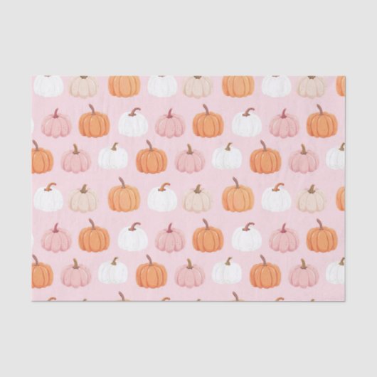 Watercolor Autumn Pumpkin Pattern Fall Decoupage Seidenpapier (Vorderseite)